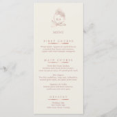 Elegante Dusty Rose und Elfenbeinorchid-Hochzeitsm Menükarte (Vorderseite)