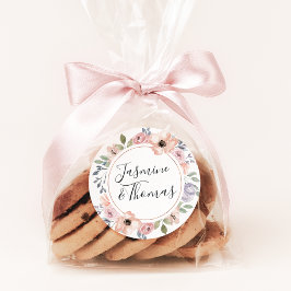 Elegante Dusty Rose und Peach Blumenzeremonie Runder Aufkleber