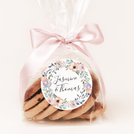 Elegante Dusty Rose und Peach Blumenzeremonie Runder Aufkleber