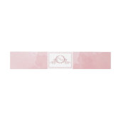 Elegante Dusty Rose Wasserfarbe, Monogramm Hochzei Einladungsbanderole (Flach)