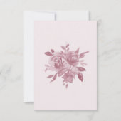 Elegante Dusty Rose Wasserfarbene Hochzeit der Blu Save The Date (Rückseite)