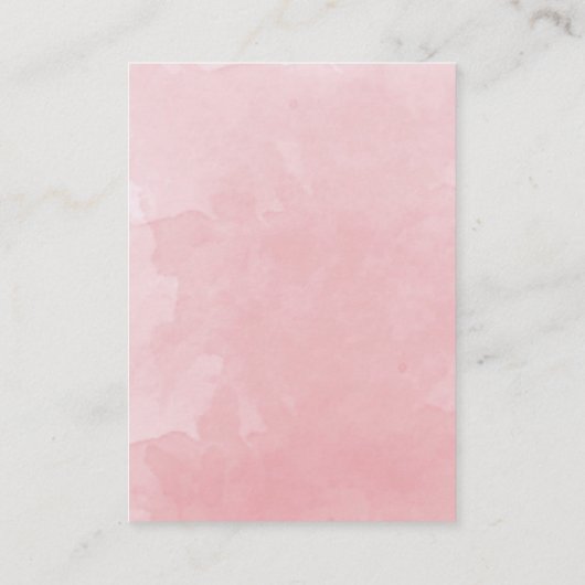 Elegante Dusty Rose Watercolor Hochzeitsdetails Begleitkarte (Rückseite)