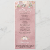 Elegante Dusty Rose Watercolor Wreath Wedding Programm (Rückseite)