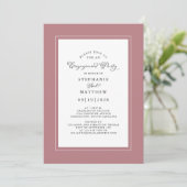 Elegante Dusty Rose Wedding Engagement Party Einladung (Stehend Vorderseite)