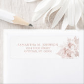 Elegante Dusty Rose Weiße Rücksendeadresse (Insitu)