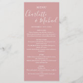 Elegante Duty Rose Signature Script Wedding Menu Menükarte (Vorderseite)