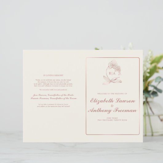 Elegante Earth Tones Blumenzeremonie (Stehend Vorderseite)