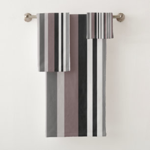 Elegante Earth Tones Brown Savannah Stripes Muster Badhandtuch Set