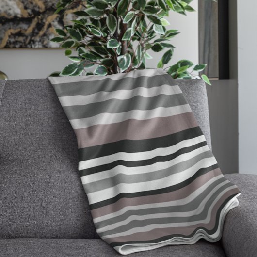 Elegante Earth Tones Brown Savannah Stripes Muster Decke