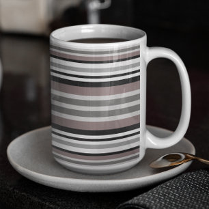 Elegante Earth Tones Brown Savannah Stripes Muster Kaffeetasse