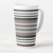 Elegante Earth Tones Brown Savannah Stripes Muster Milchtasse (Rechte Ecke)