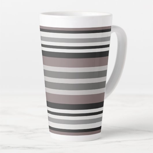 Elegante Earth Tones Brown Savannah Stripes Muster Milchtasse (Rechte Ecke)