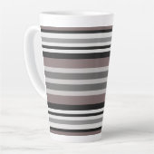 Elegante Earth Tones Brown Savannah Stripes Muster Milchtasse (Linke Ecke)