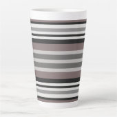 Elegante Earth Tones Brown Savannah Stripes Muster Milchtasse (Vorderseite)