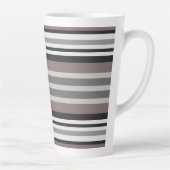 Elegante Earth Tones Brown Savannah Stripes Muster Milchtasse (Rechts)