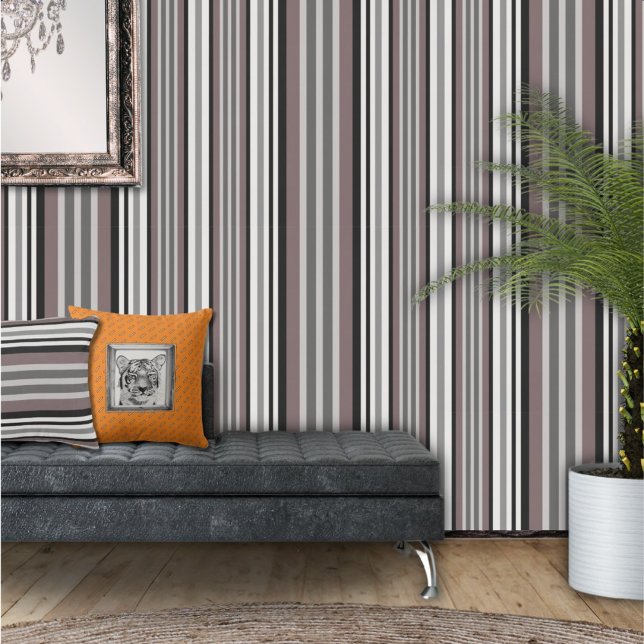 Elegante Earth Tones Brown Savannah Stripes Muster Tapete (Von Creator hochgeladen)