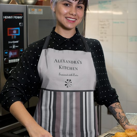 Elegante Earth Tones Brown Stripes Custom Kitchen Schürze