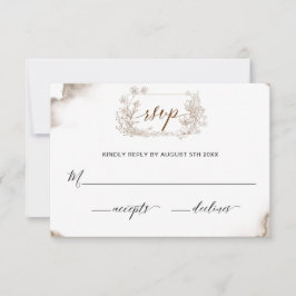 Elegante Earthy Tones Watercolor Wedding RSVP Karte