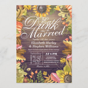 Elegante EAT Drink & Be Married Hochzeitskarten Einladung