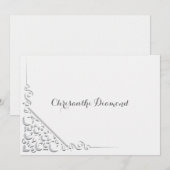 Elegante Ecke danken Ihnen zu kardieren Dankeskarte (Vorne/Hinten)