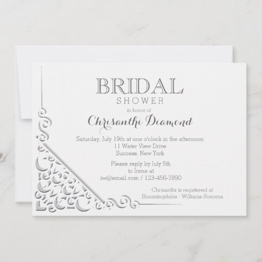 Elegante Ecke Einladung (Vorderseite)