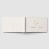 Elegante Ecru und Gold Monogram Wedding Gästebuch (Voll)