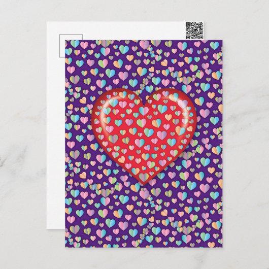 Elegante Editibale Simple Heart Design Postkarte (Vorne/Hinten)