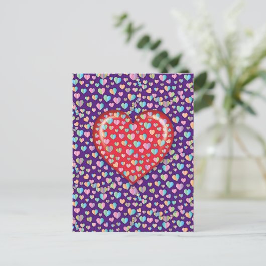 Elegante Editibale Simple Heart Design Postkarte (Stehend Vorderseite)