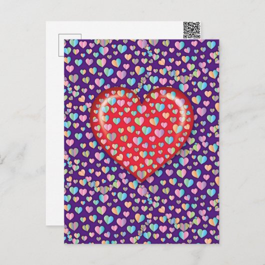Elegante Editibale Simple Heart Design Postkarte (Vorne/Hinten)