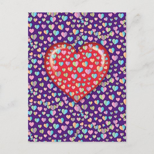 Elegante Editibale Simple Heart Design Postkarte (Vorderseite)