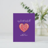 Elegante Editibale Simple Heart Design Postkarte (Stehend Vorderseite)
