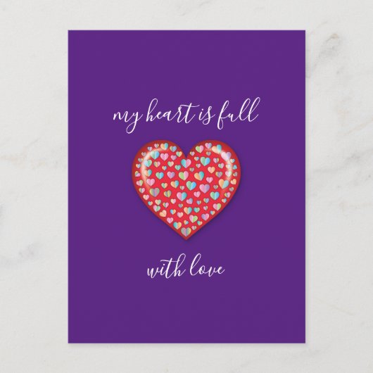 Elegante Editibale Simple Heart Design Postkarte (Vorderseite)