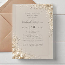 Elegante editierbare Creme-Seidenperlen-Brautparty