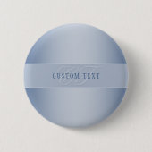 Elegante editierbare Monogramm-Schrift | Blau Button (Vorderseite)