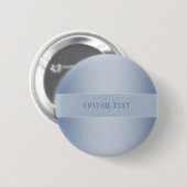Elegante editierbare Monogramm-Schrift | Blau Button (Vorne & Hinten)
