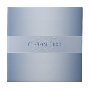 Elegante editierbare Monogramm-Schrift Blau Fliese