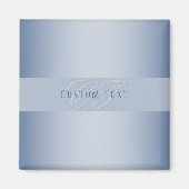 Elegante editierbare Monogramm-Schrift | Blau Magnet (Vorne)