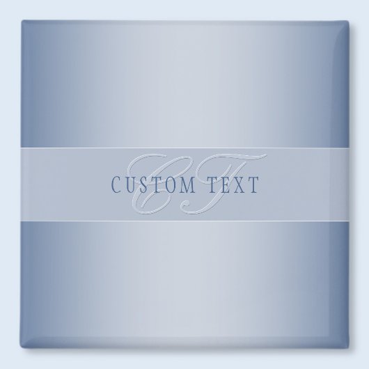 Elegante editierbare Monogramm-Schrift | Blau Magnet