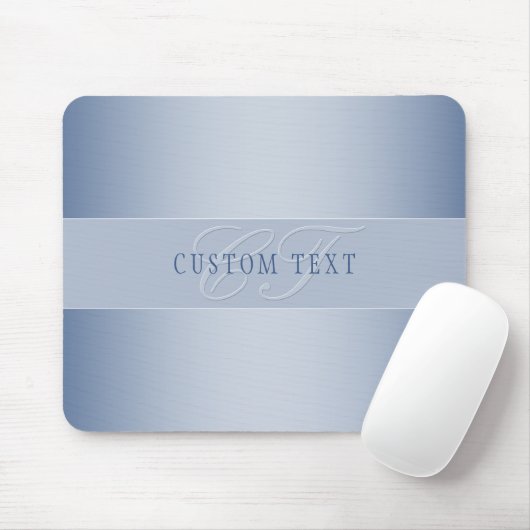 Elegante editierbare Monogramm-Schrift | Blau Mousepad (Mit Mouse)
