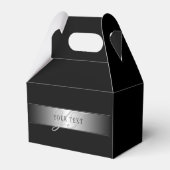 Elegante editierbare Monogramm-Schrift | Schwarz Geschenkschachtel (Rückseite)