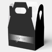 Elegante editierbare Monogramm-Schrift | Schwarz Geschenkschachtel (Geöffnet)