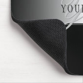 Elegante editierbare Monogramm-Schrift | Schwarz Mousepad (Ecke)