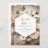 Elegante editierbare rustikale Hochzeit Save The Date (Vorne/Hinten)