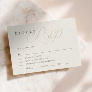 Elegante Editorische Hochzeits-RSVP-Karte RSVP Karte