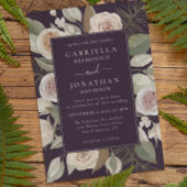 Elegante Eggplant Lila Wasserfarben Hochzeit der B Einladung