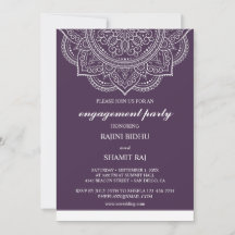 Elegante Eggplant Paisley Indianereinsatzpartei