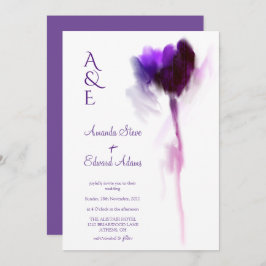Elegante Eggplant Violet Tulip Hochzeit Einladung