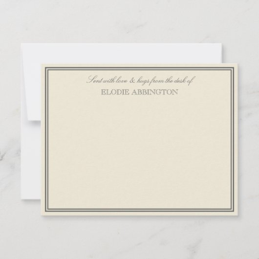 Elegante Eggshell mit Liebe & Hugs verschickt Mitteilungskarte (Vorderseite)