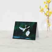 Elegante Egrets im Tanz Karte (Gelbe Blume)