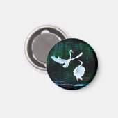 Elegante Egrets im Tanz Magnet (Vorderseite/Rückseite)